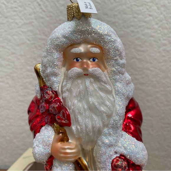 Glassware Art Studio Poland Santa Hand Blown Handcrafted Mercury Glass Ornament - Picture 7 of 16